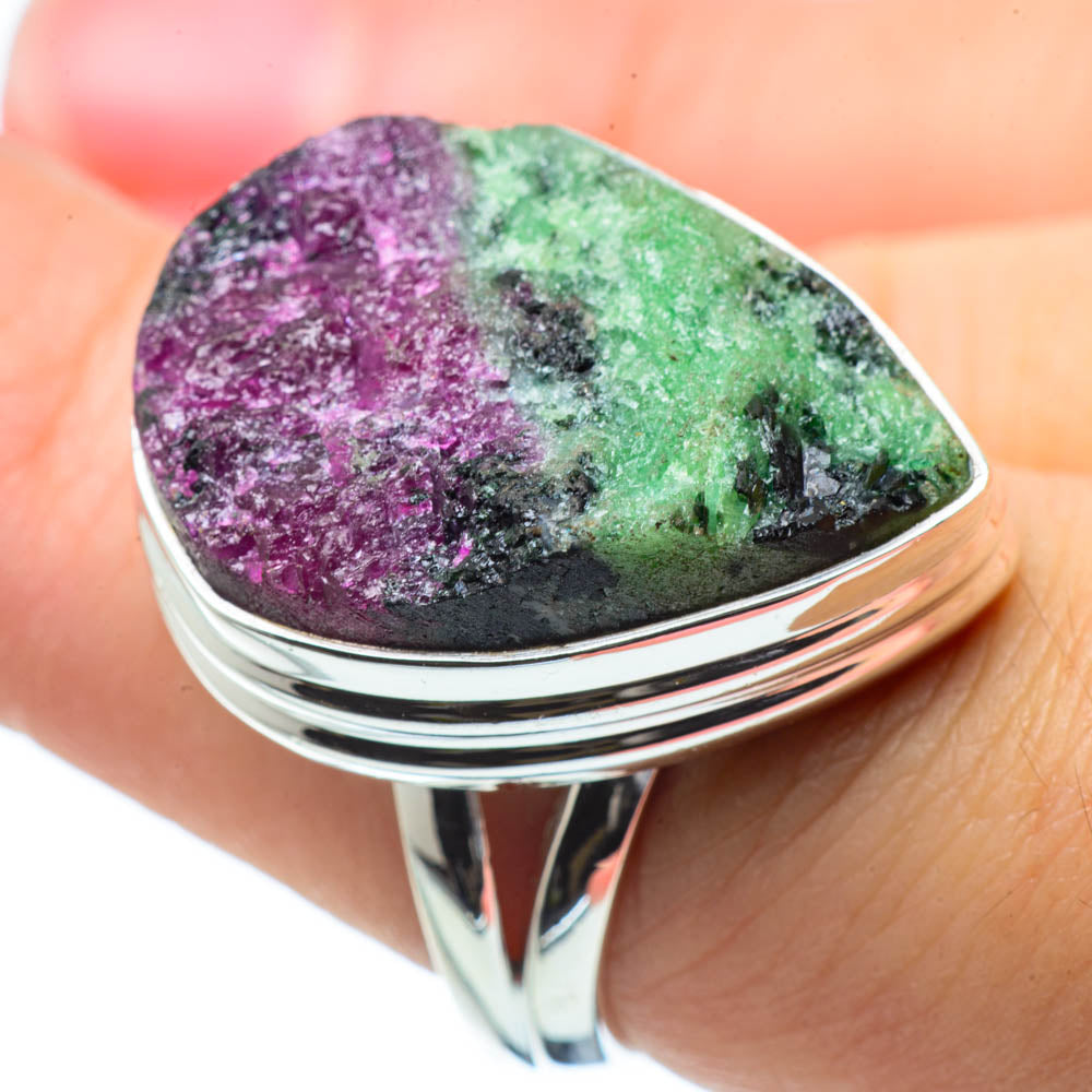 Ruby Zoisite Rings handcrafted by Ana Silver Co - RING29437