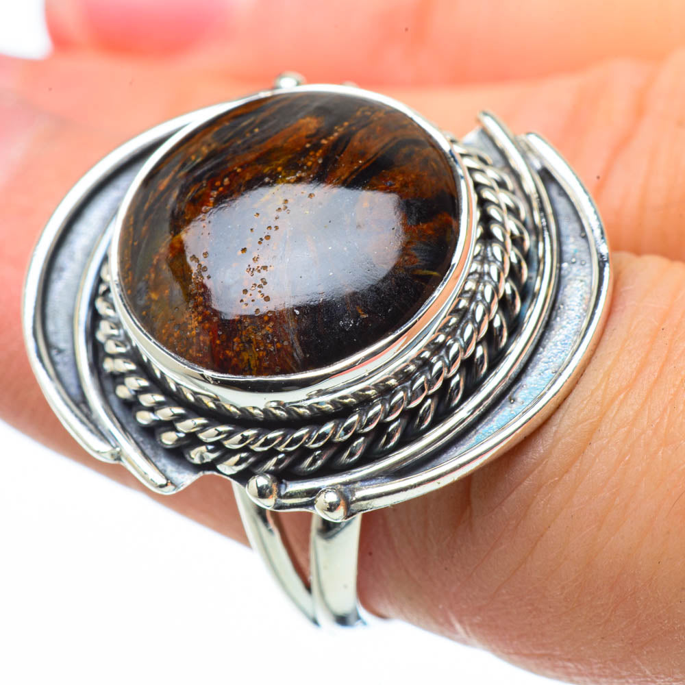 Golden Pietersite Rings handcrafted by Ana Silver Co - RING29491