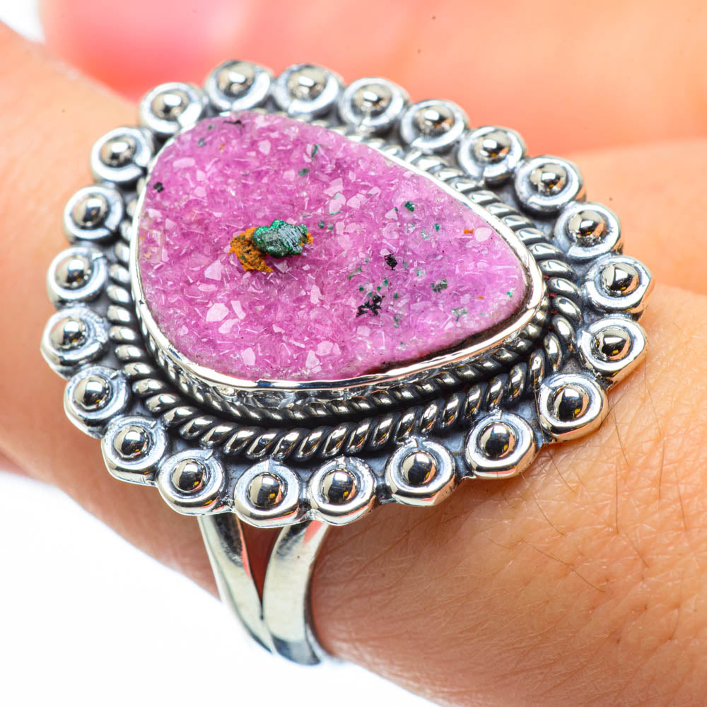 Cobalto Calcite Druzy Rings handcrafted by Ana Silver Co - RING29653