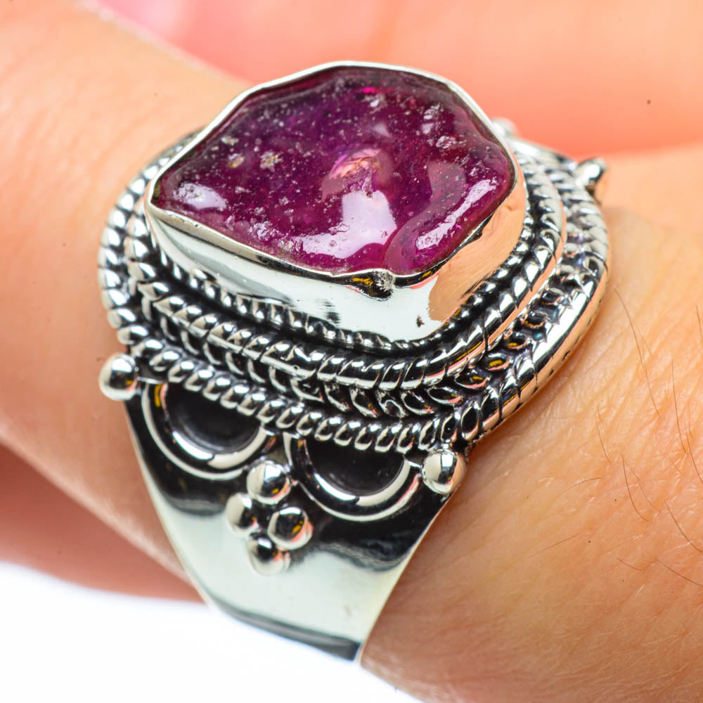 Pink Glass Rings handcrafted by Ana Silver Co - RING29767