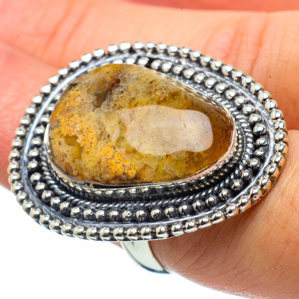 Indonesian Plume Agate Rings handcrafted by Ana Silver Co - RING29876