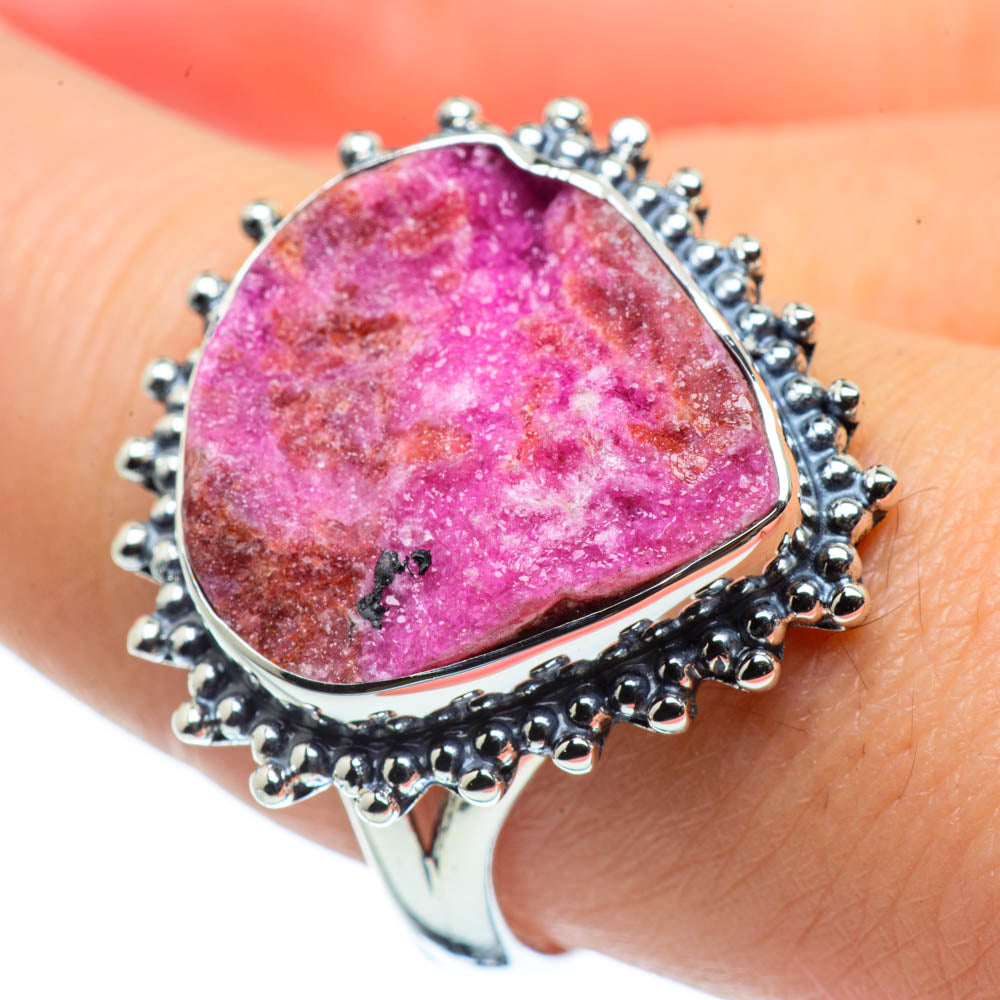 Cobalto Calcite Druzy Rings handcrafted by Ana Silver Co - RING30124