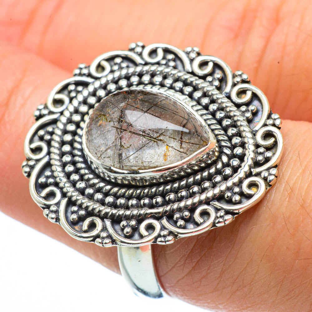 Tourmalinated Quartz Rings handcrafted by Ana Silver Co - RING30151