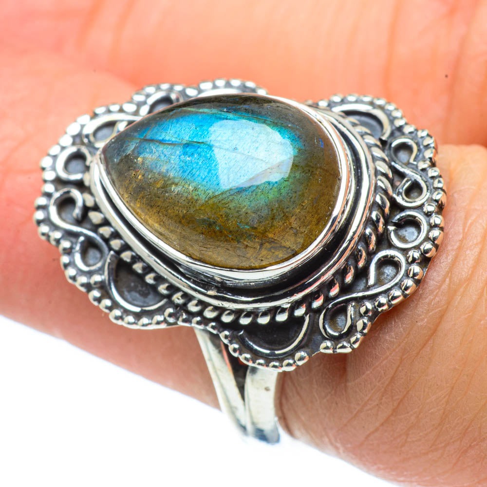 Labradorite Rings handcrafted by Ana Silver Co - RING30178