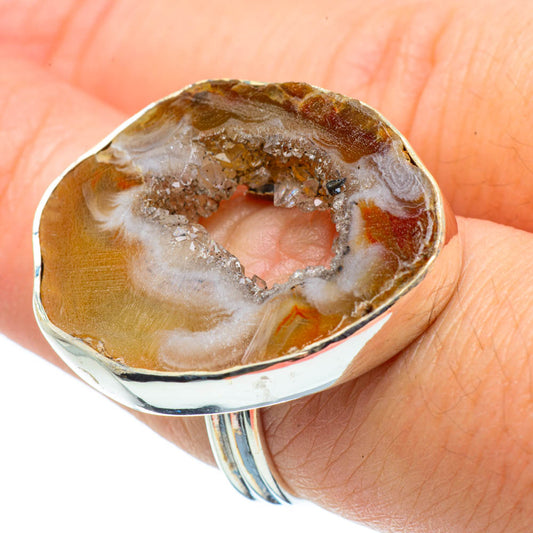 Coconut Geode Druzy Rings handcrafted by Ana Silver Co - RING30208