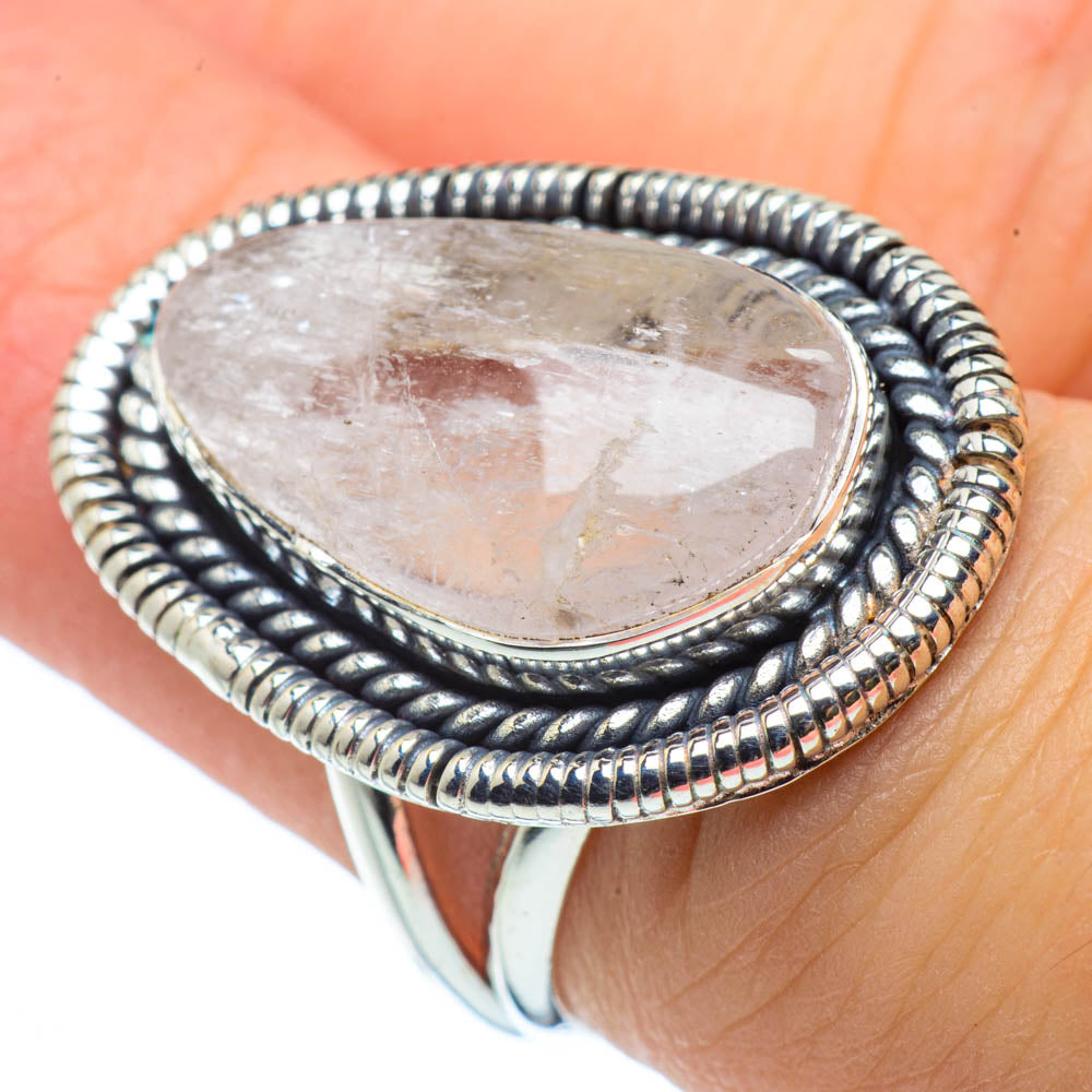 Rainbow Moonstone Rings handcrafted by Ana Silver Co - RING30509