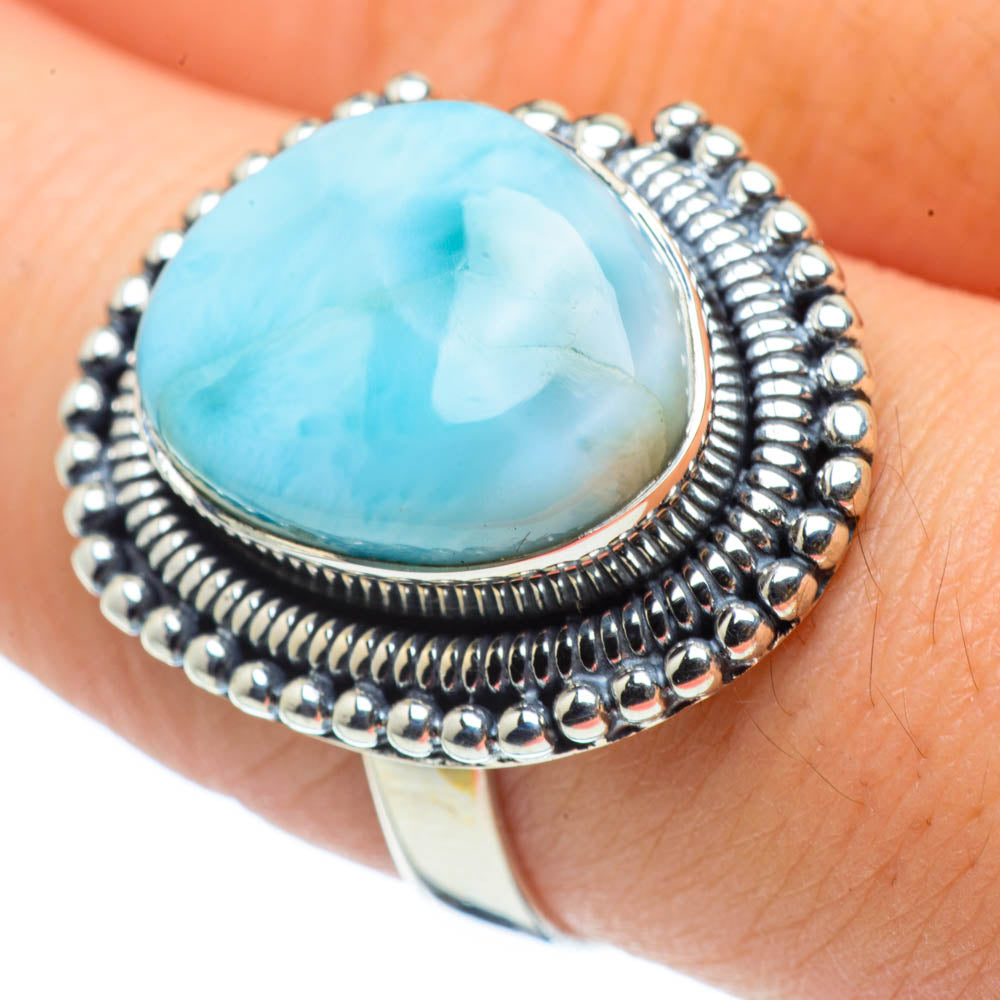 Larimar Rings handcrafted by Ana Silver Co - RING30557