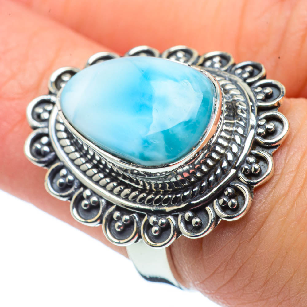 Larimar Rings handcrafted by Ana Silver Co - RING30579