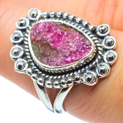 Cobalto Calcite Druzy Rings handcrafted by Ana Silver Co - RING30589