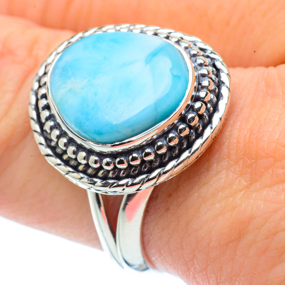 Larimar Rings handcrafted by Ana Silver Co - RING30825