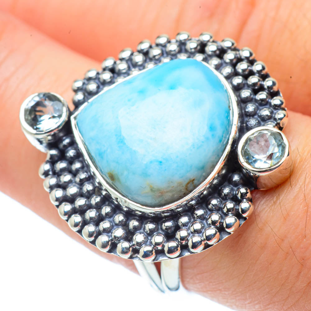 Larimar Rings handcrafted by Ana Silver Co - RING30864