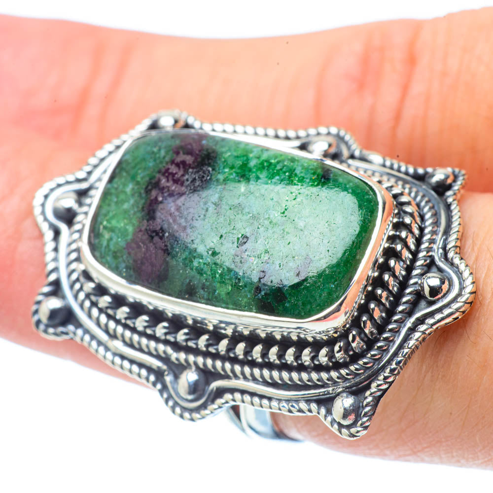 Ruby Zoisite Rings handcrafted by Ana Silver Co - RING31064