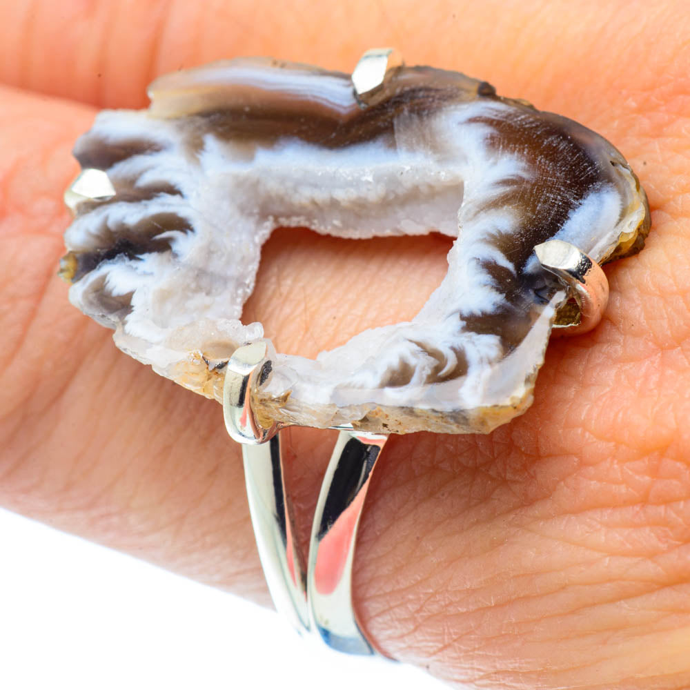 Coconut Geode Slice Rings handcrafted by Ana Silver Co - RING31072