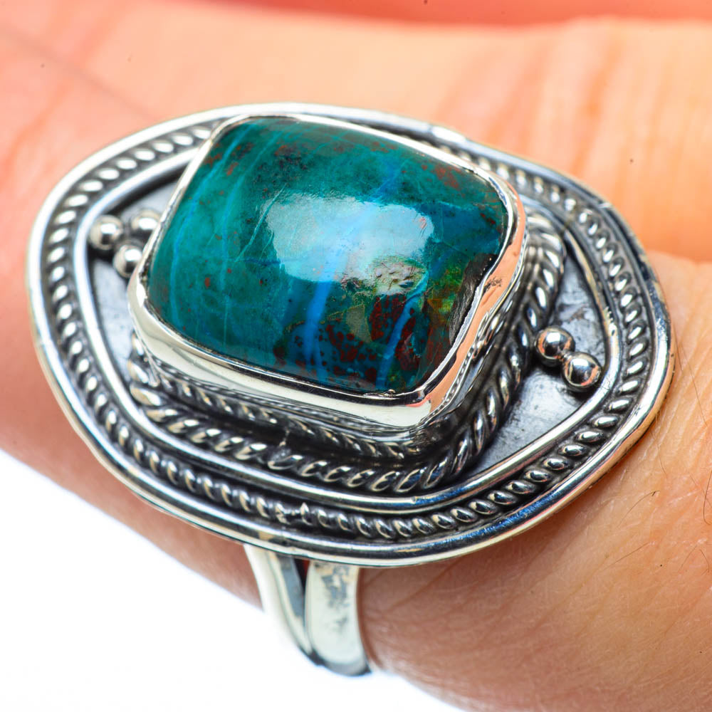 Chrysocolla Rings handcrafted by Ana Silver Co - RING31377