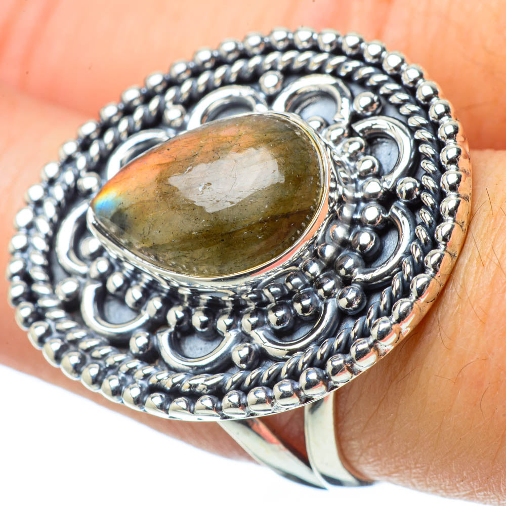Labradorite Rings handcrafted by Ana Silver Co - RING31543