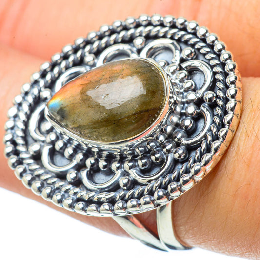 Labradorite Rings handcrafted by Ana Silver Co - RING31543