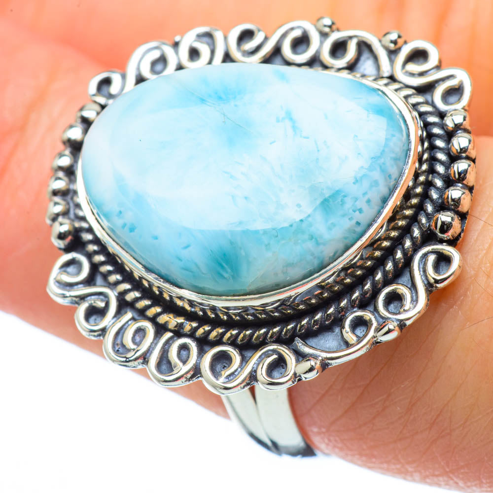 Larimar Rings handcrafted by Ana Silver Co - RING31581