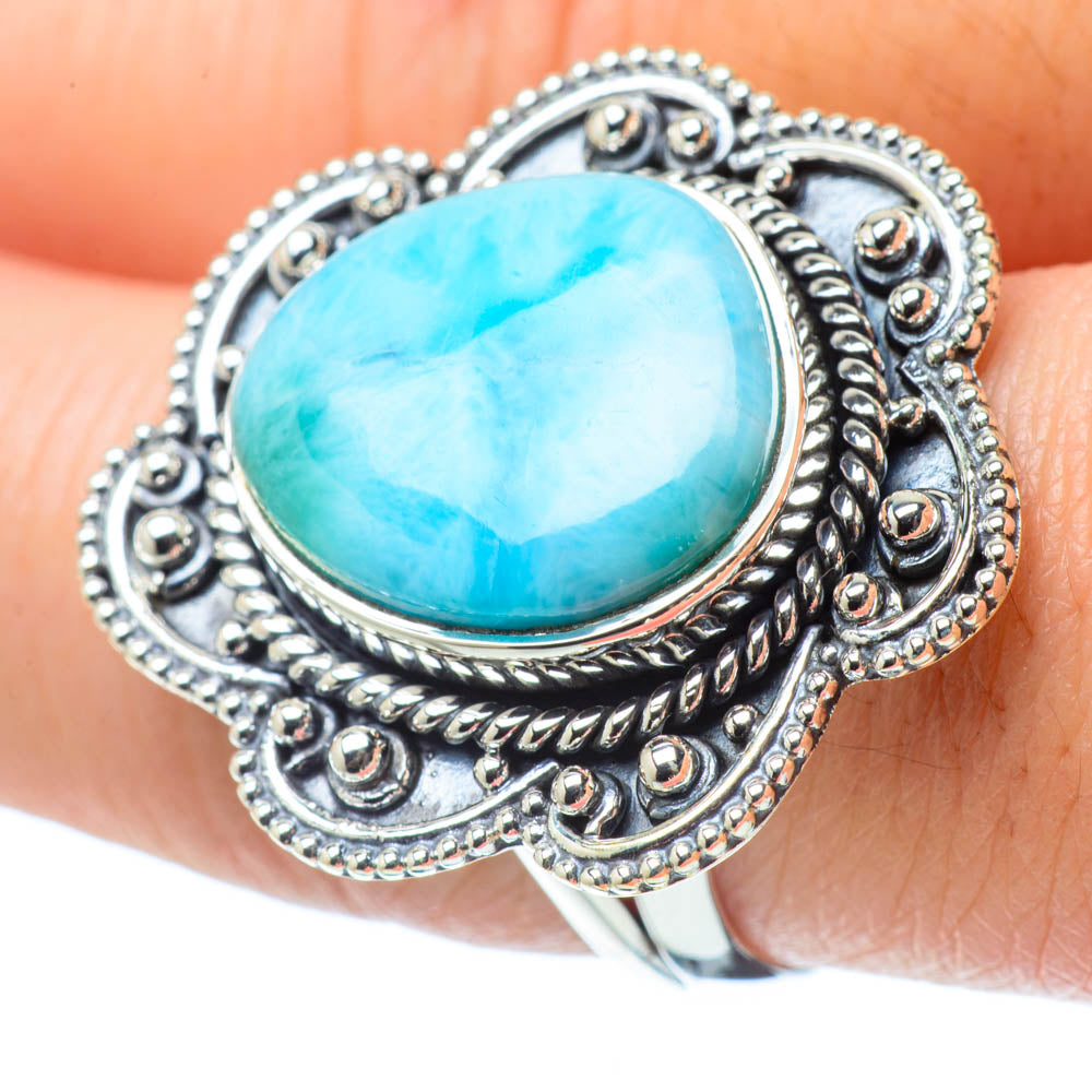 Larimar Rings handcrafted by Ana Silver Co - RING31917