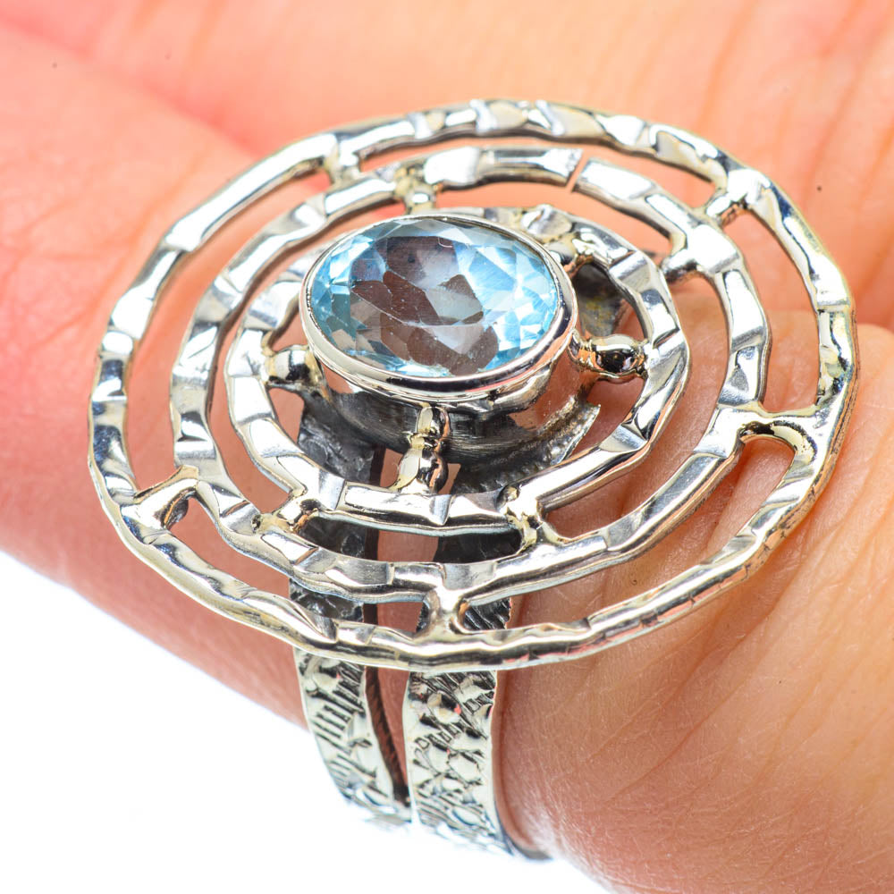 Blue Topaz Rings handcrafted by Ana Silver Co - RING32061