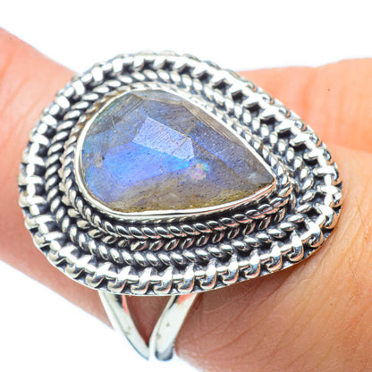 Rainbow Moonstone Rings handcrafted by Ana Silver Co - RING32159