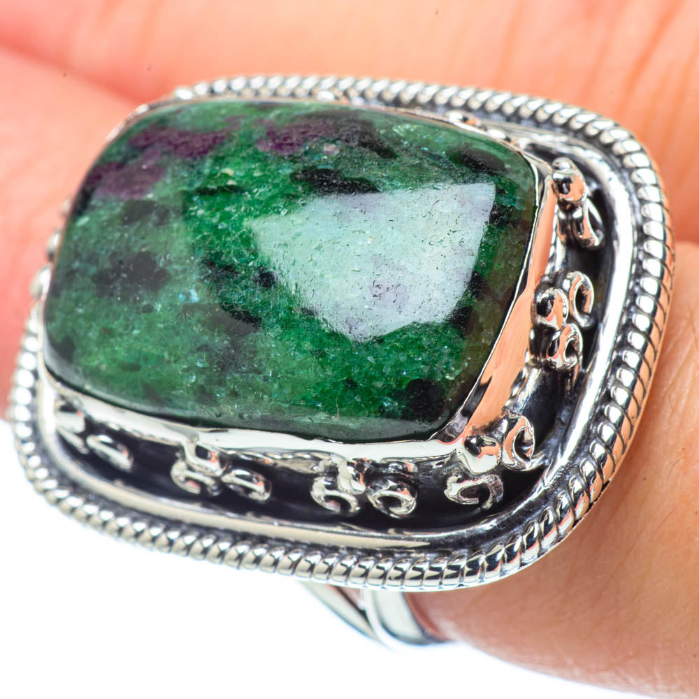 Ruby Zoisite Rings handcrafted by Ana Silver Co - RING32308