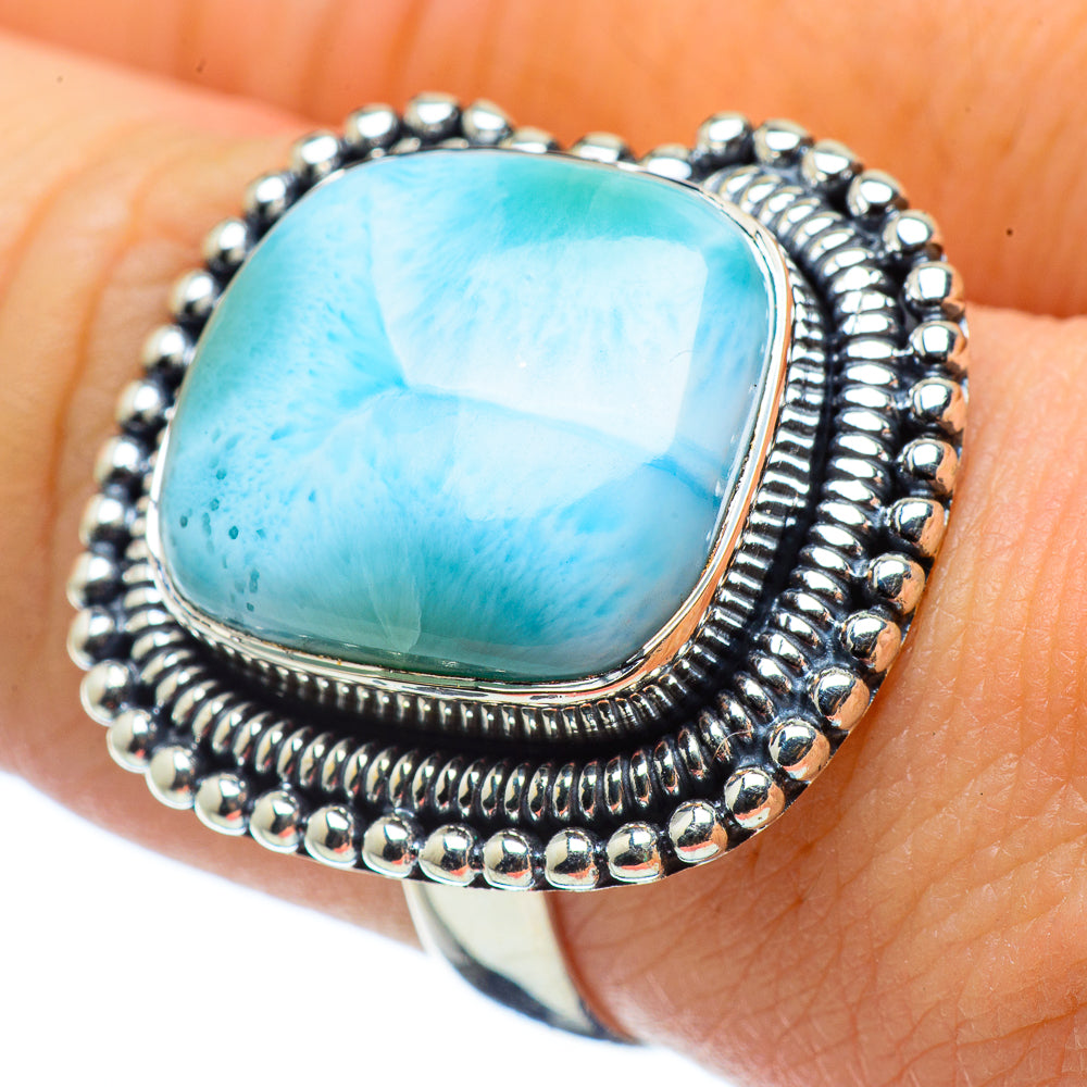 Larimar Rings handcrafted by Ana Silver Co - RING32495