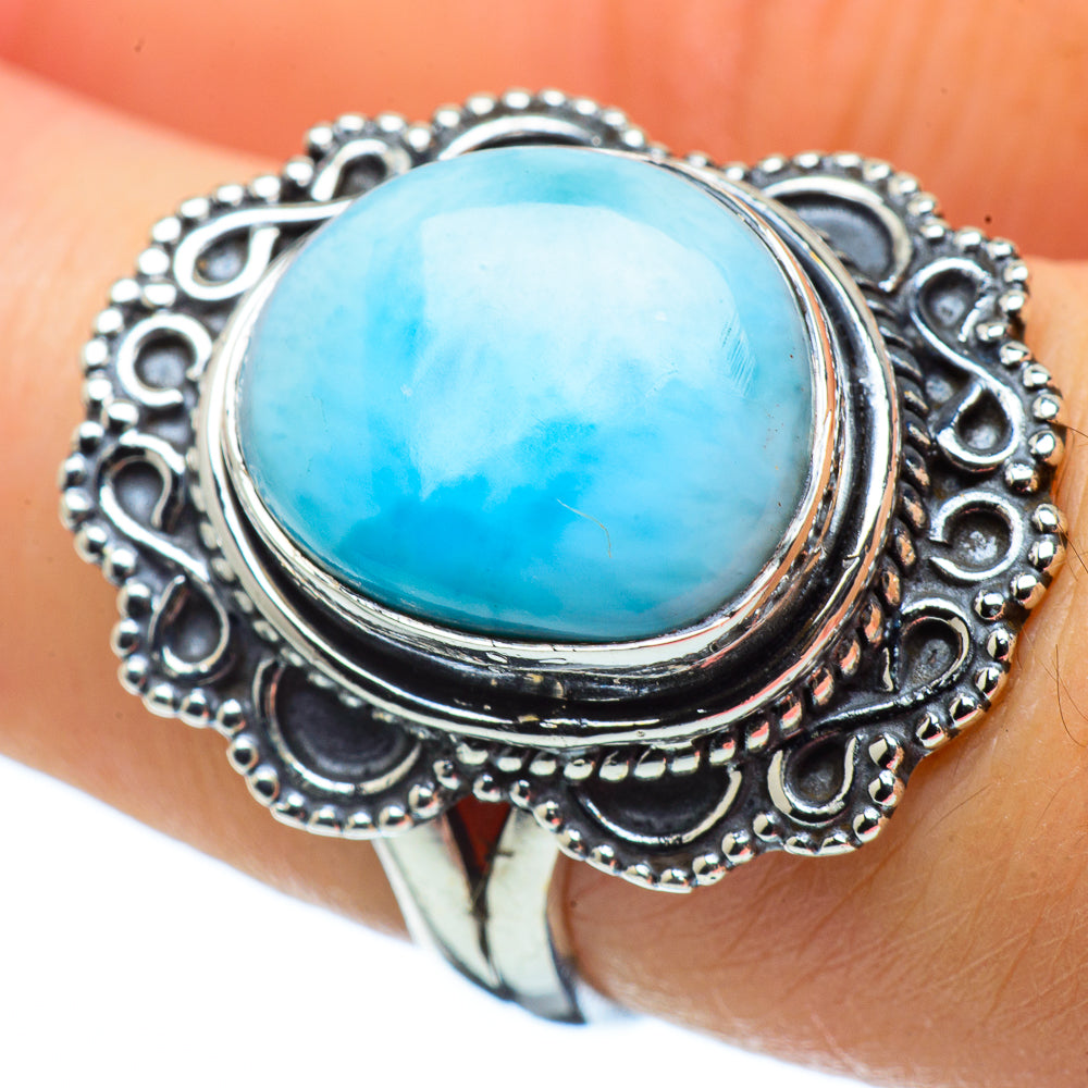 Larimar Rings handcrafted by Ana Silver Co - RING32531