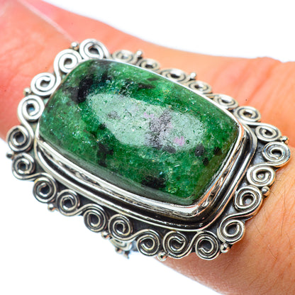 Ruby Zoisite Rings handcrafted by Ana Silver Co - RING32645
