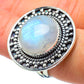 Rainbow Moonstone Rings handcrafted by Ana Silver Co - RING32715
