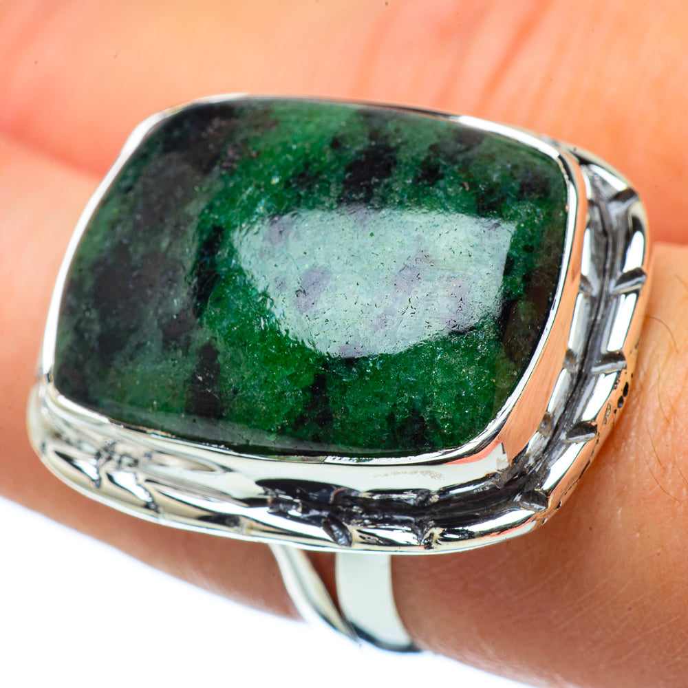 Ruby Zoisite Rings handcrafted by Ana Silver Co - RING32738
