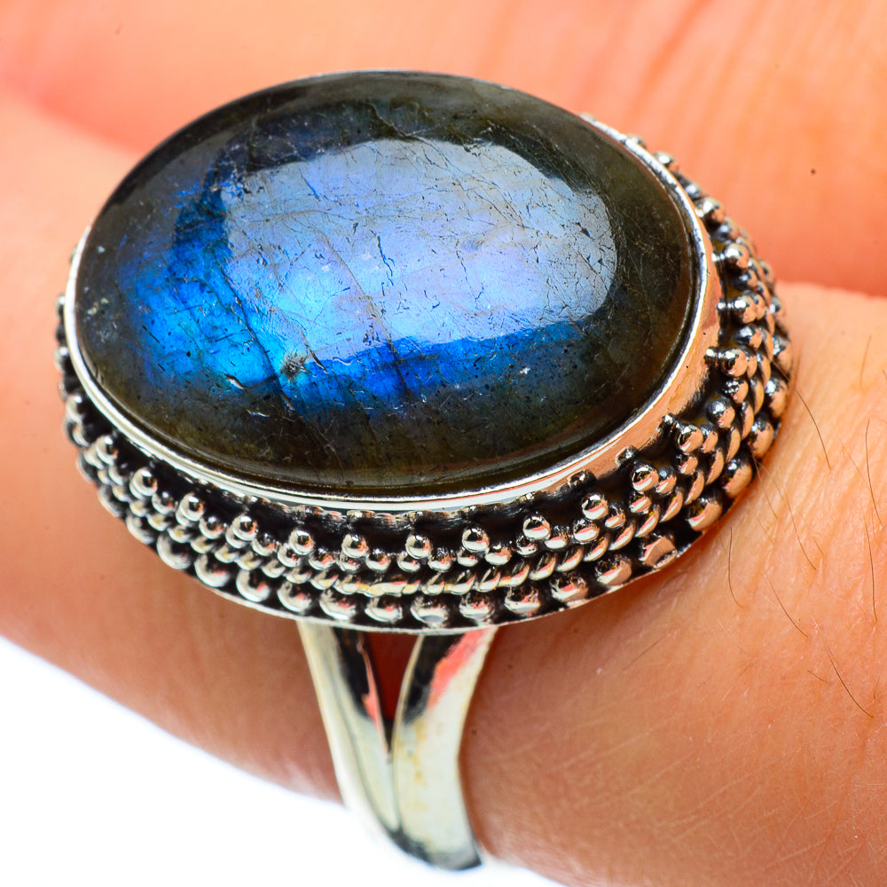 Labradorite Rings handcrafted by Ana Silver Co - RING32854