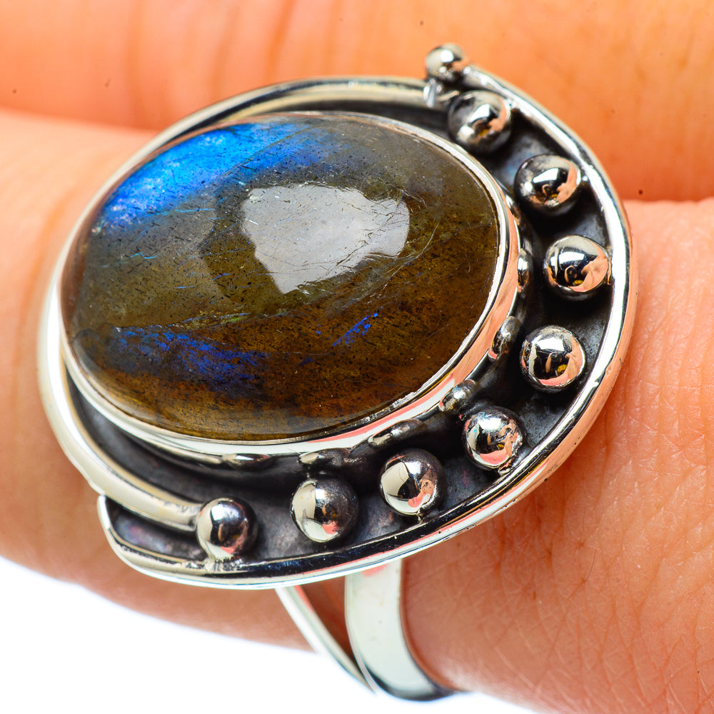 Labradorite Rings handcrafted by Ana Silver Co - RING32878