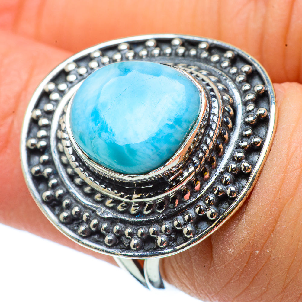 Larimar Rings handcrafted by Ana Silver Co - RING32900