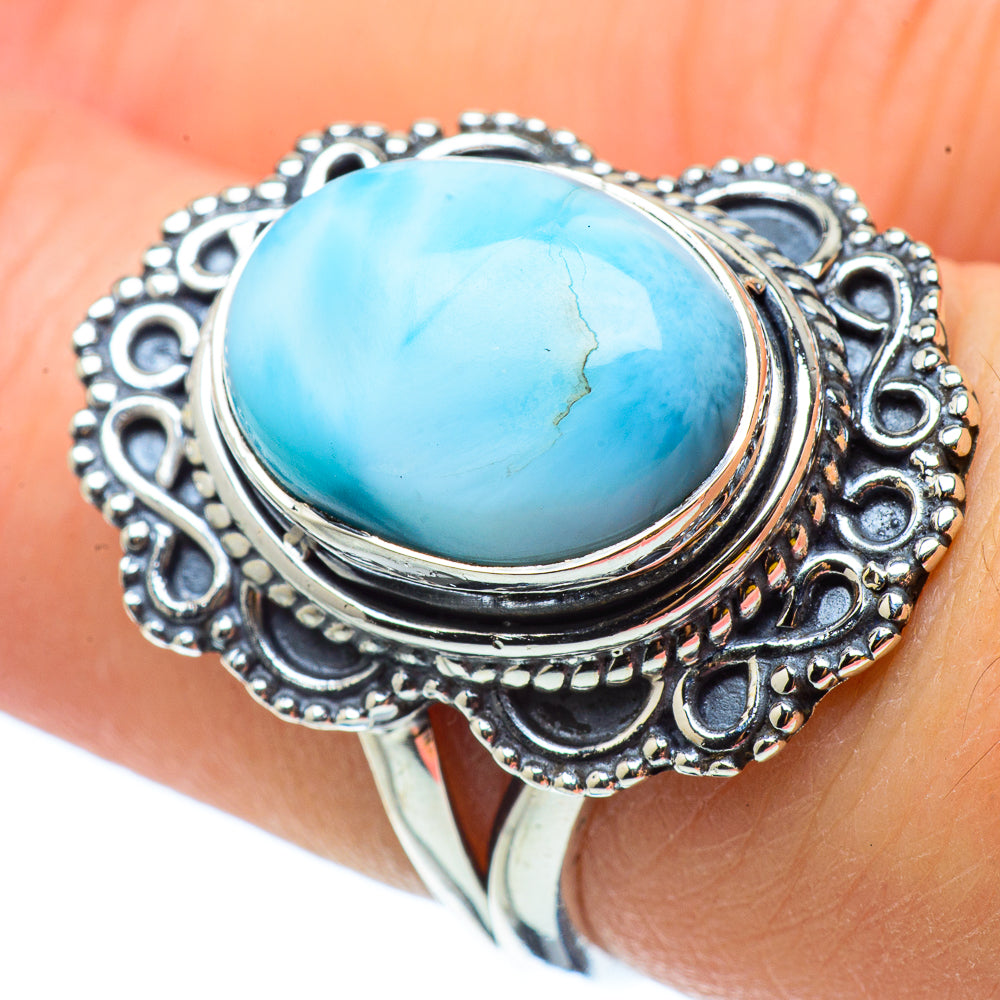 Larimar Rings handcrafted by Ana Silver Co - RING32904