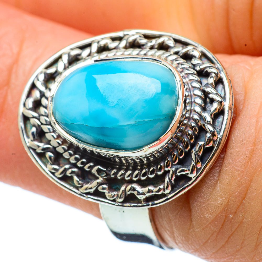 Larimar Rings handcrafted by Ana Silver Co - RING32921