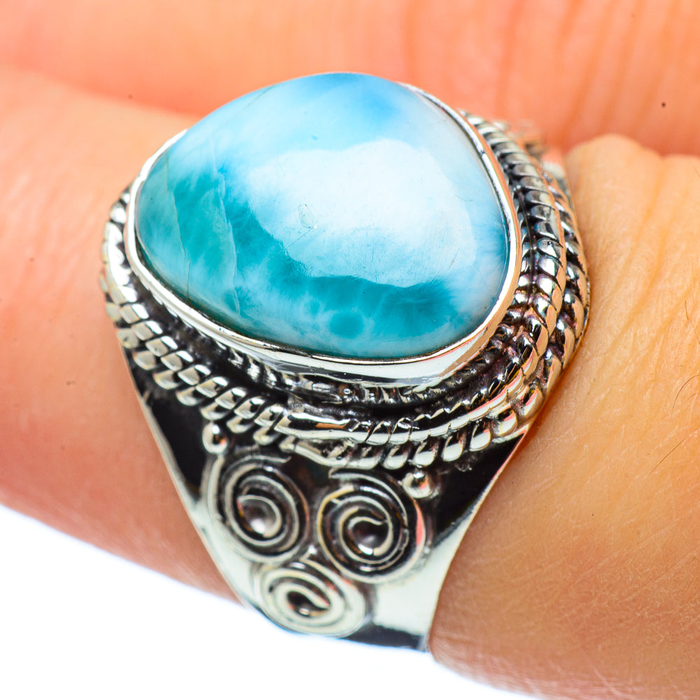 Larimar Rings handcrafted by Ana Silver Co - RING32926