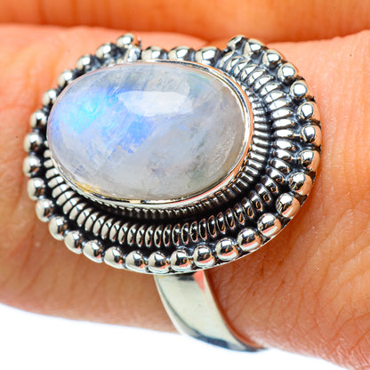 Rainbow Moonstone Rings handcrafted by Ana Silver Co - RING32962