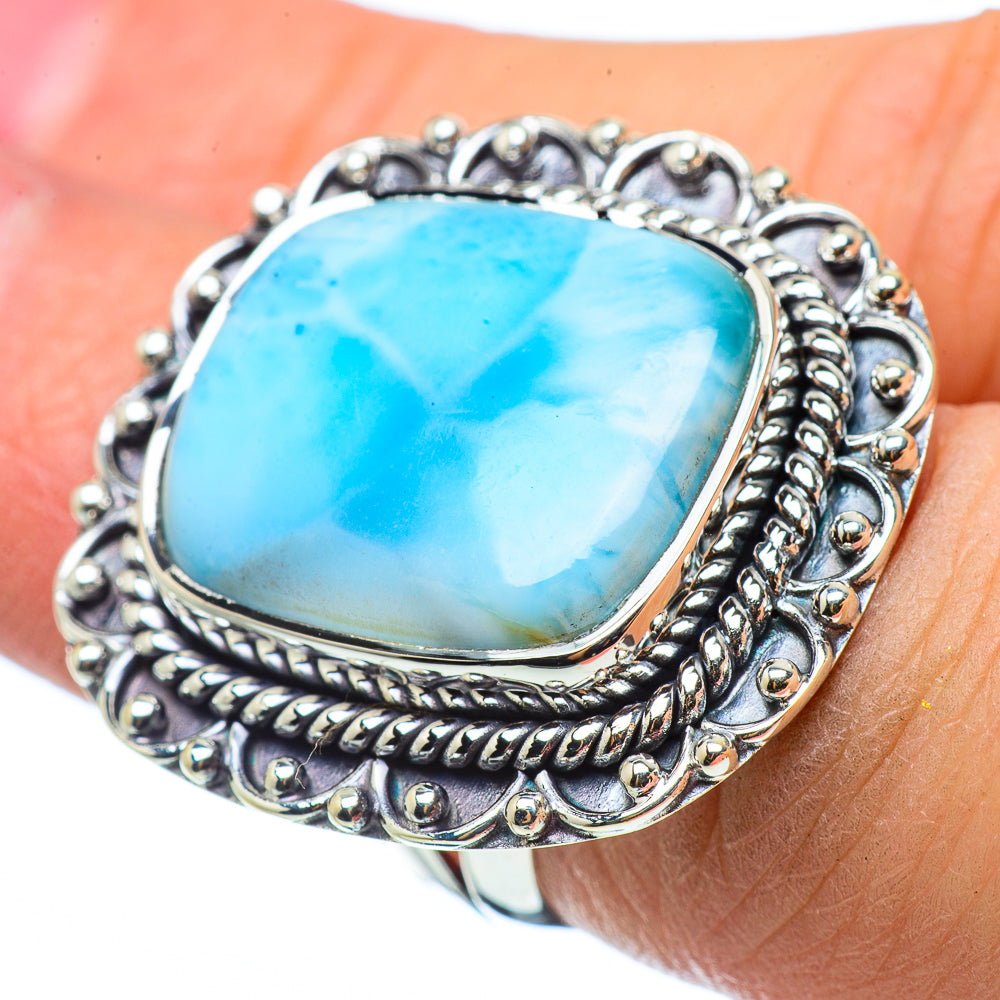 Larimar Rings handcrafted by Ana Silver Co - RING33431