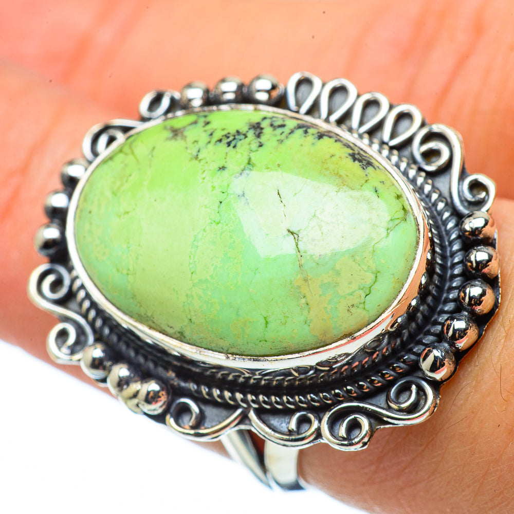 Lemon Chrysoprase Rings handcrafted by Ana Silver Co - RING33522
