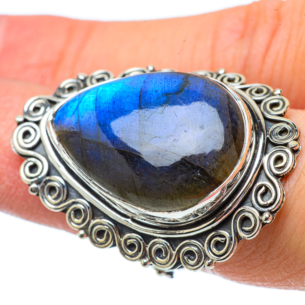 Labradorite Rings handcrafted by Ana Silver Co - RING33596