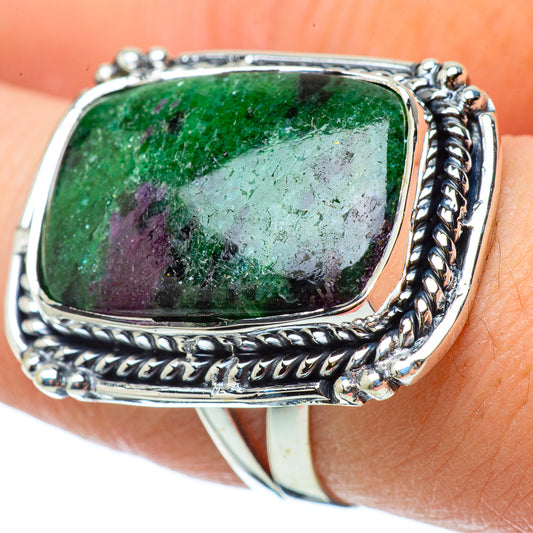 Ruby Zoisite Rings handcrafted by Ana Silver Co - RING33613