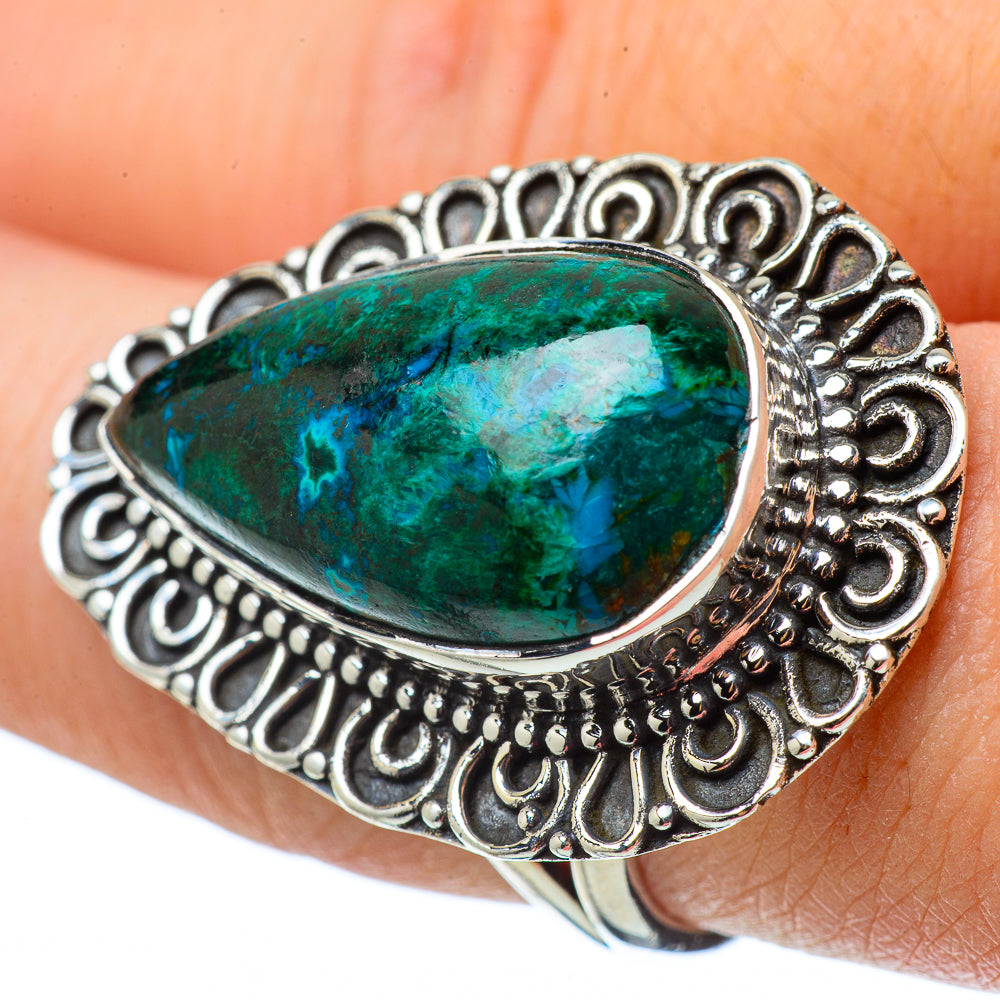 Chrysocolla Rings handcrafted by Ana Silver Co - RING33632