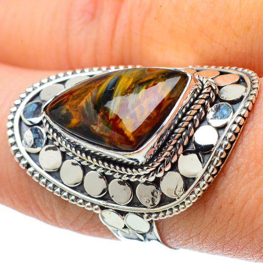 Golden Pietersite Rings handcrafted by Ana Silver Co - RING33634