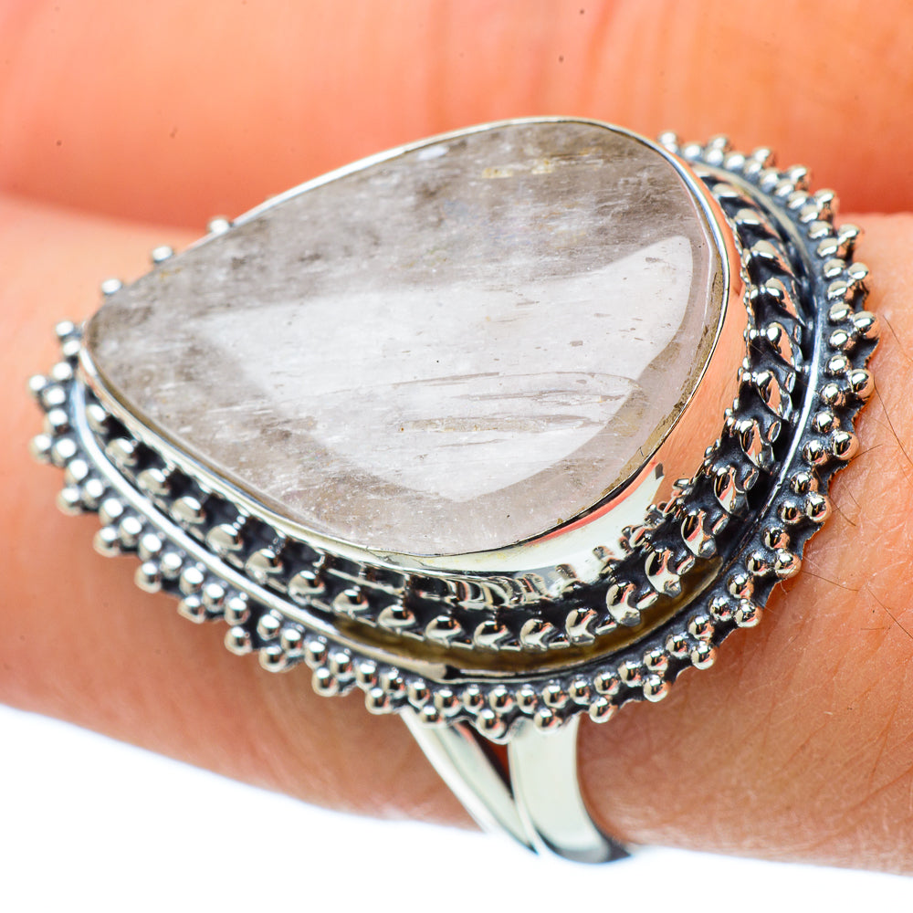 Rainbow Moonstone Rings handcrafted by Ana Silver Co - RING33636