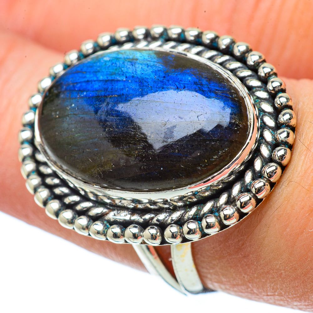 Labradorite Rings handcrafted by Ana Silver Co - RING33648