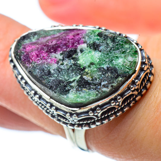 Ruby Zoisite Rings handcrafted by Ana Silver Co - RING33681