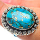Blue Copper Composite Turquoise Rings handcrafted by Ana Silver Co - RING34372