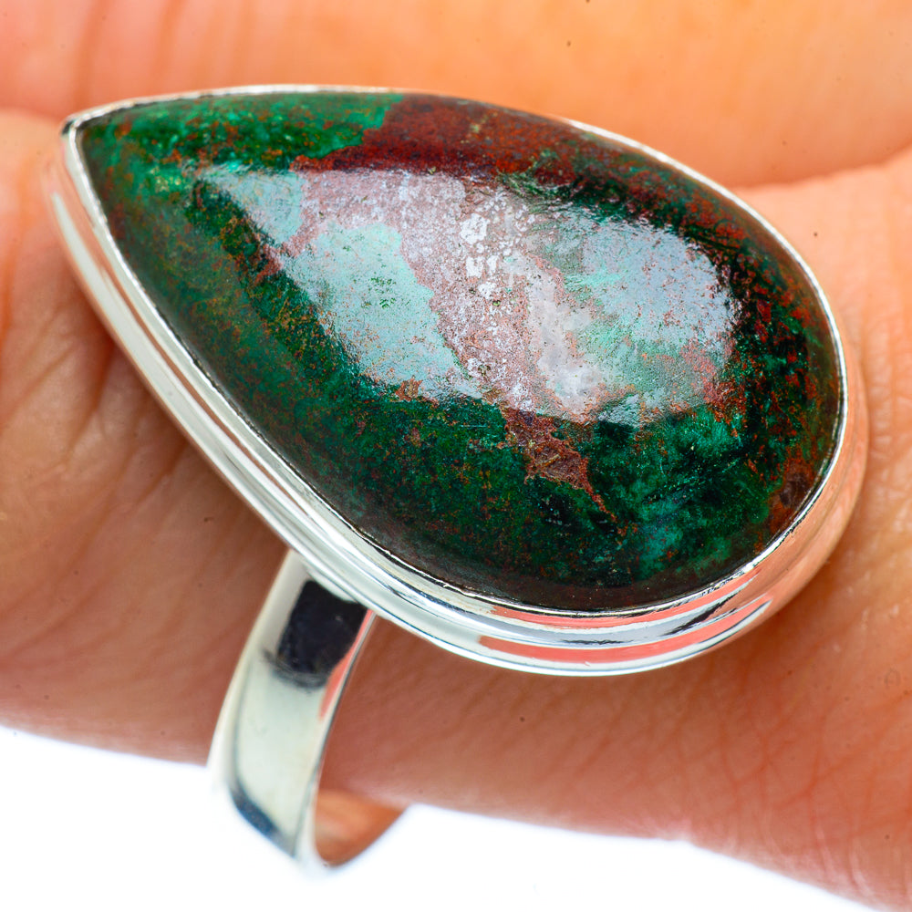 Chrysocolla Rings handcrafted by Ana Silver Co - RING34442