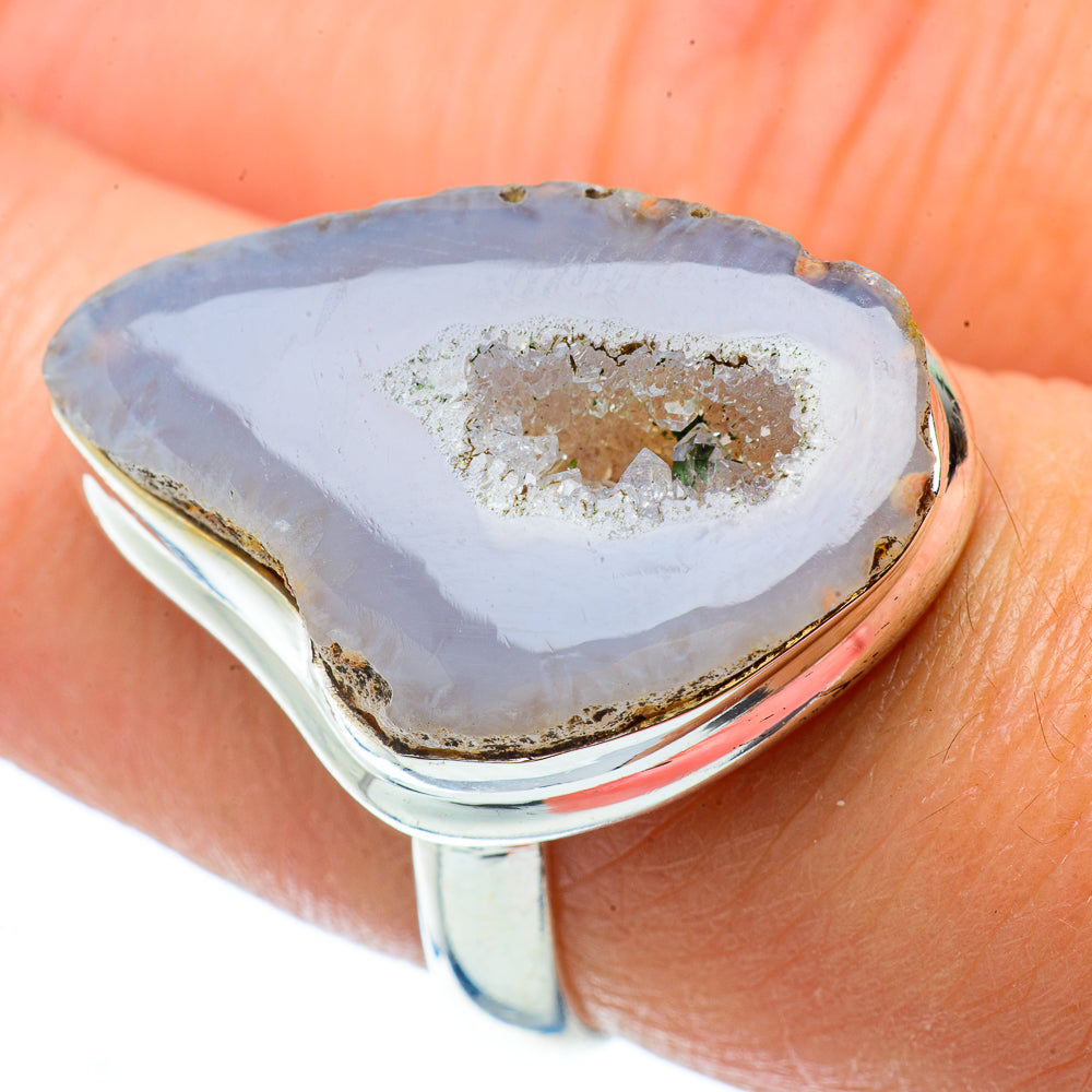 White Geode Slice Rings handcrafted by Ana Silver Co - RING34738
