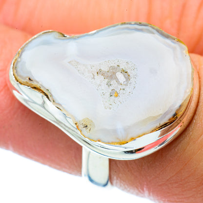 White Geode Slice Rings handcrafted by Ana Silver Co - RING34764